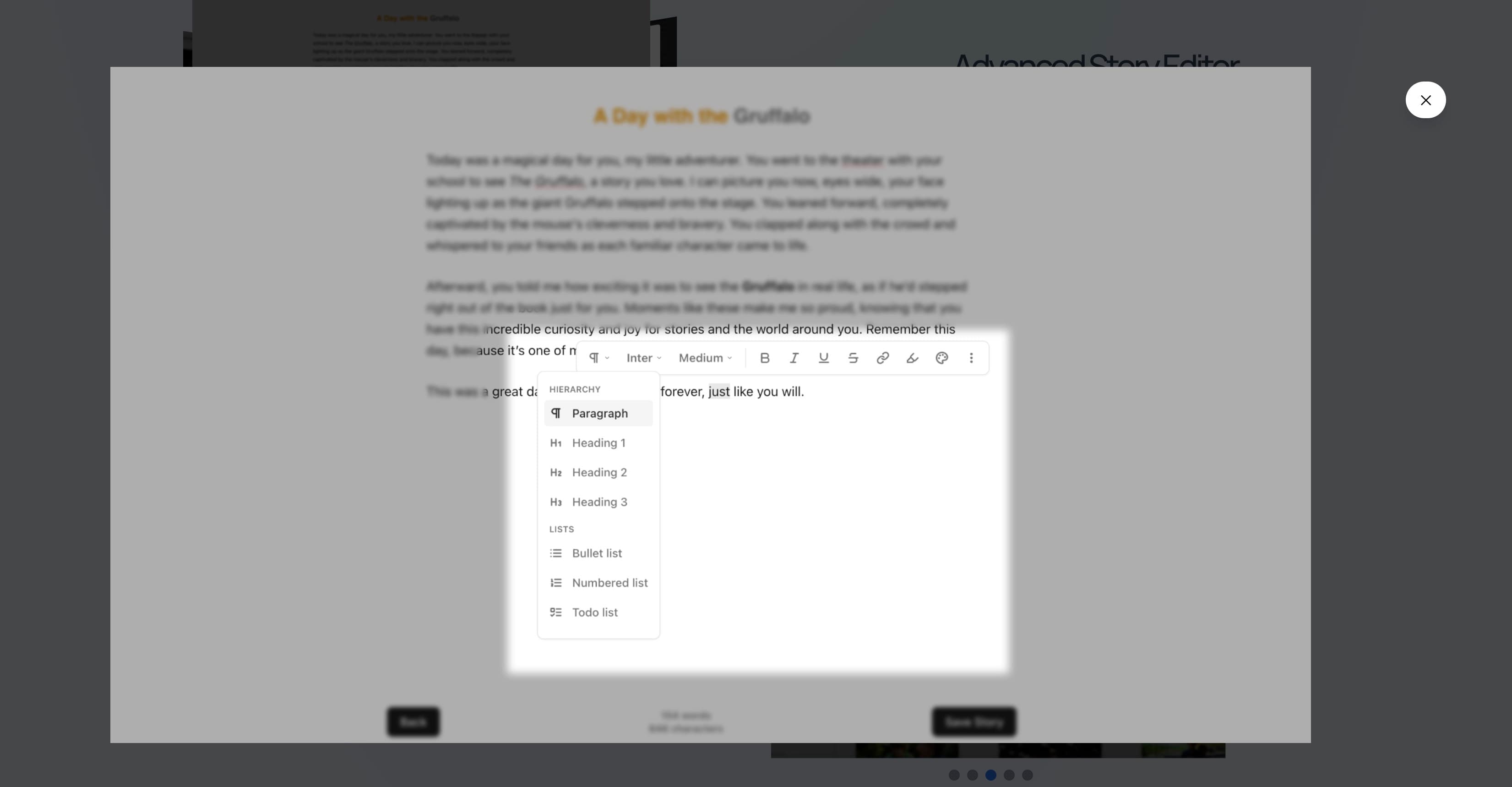 FamlyMemo editor screen