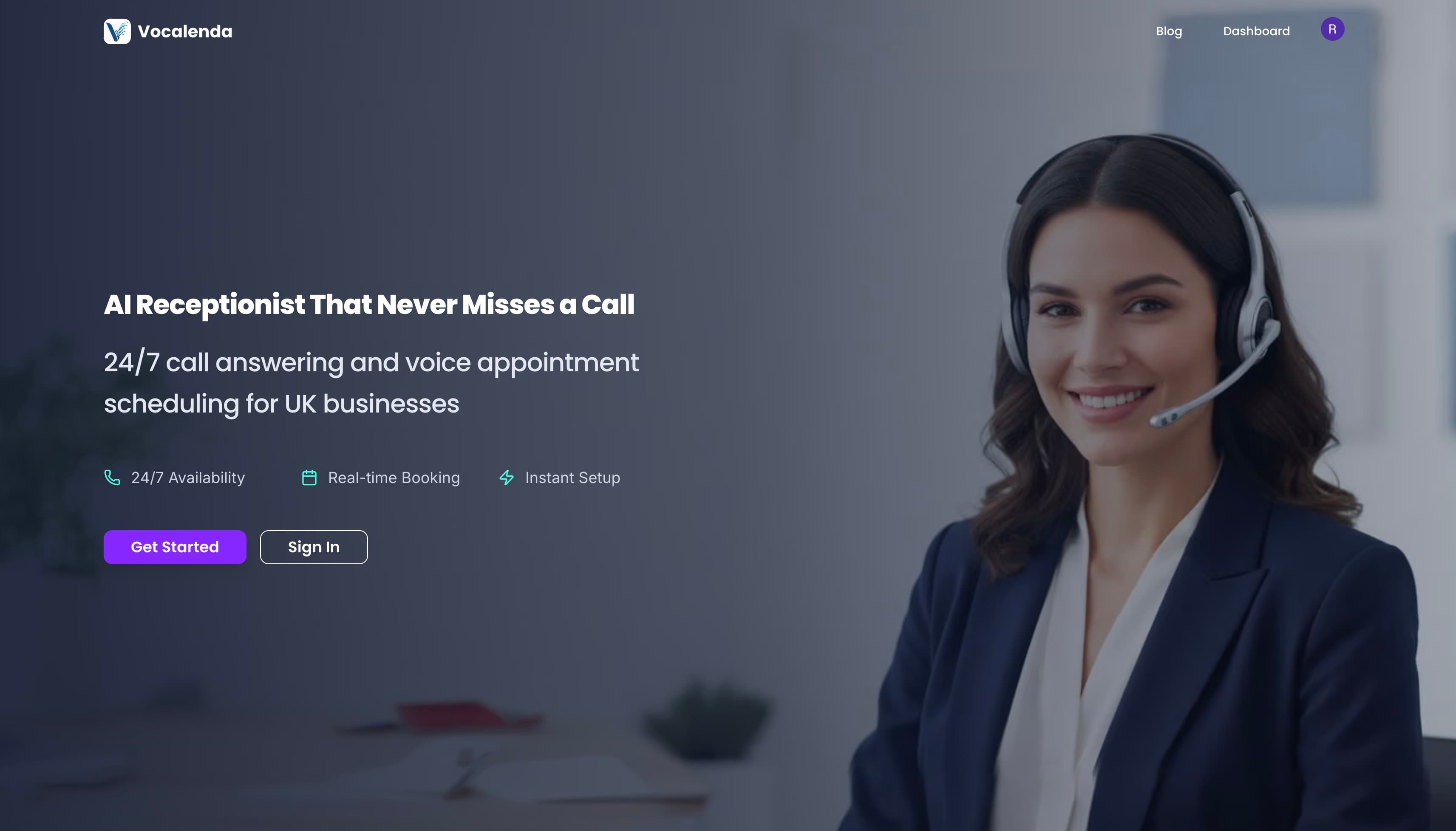 Vocalenda hero screen