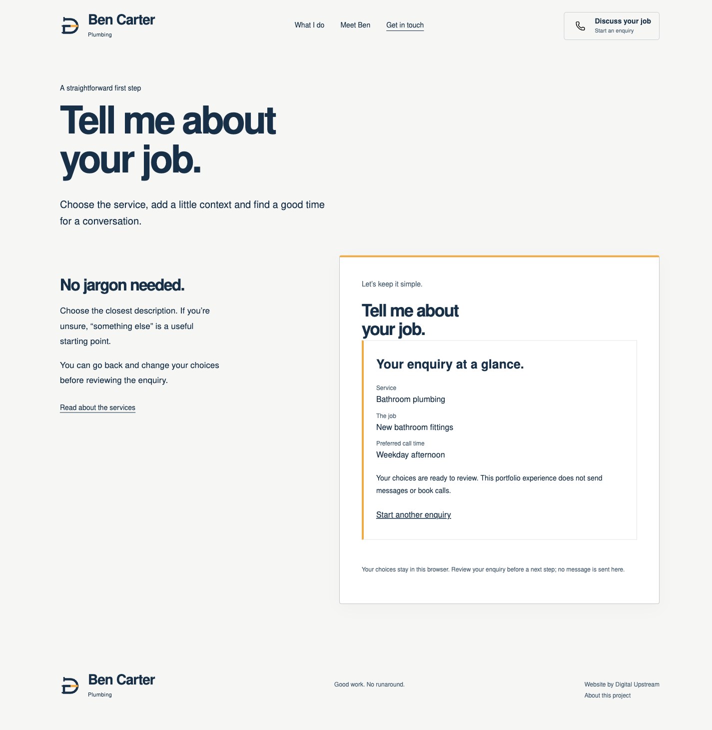 Ben Carter Plumbing working interaction